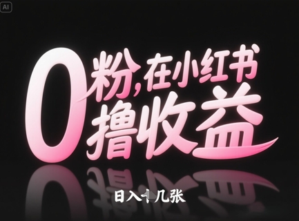 0粉在小红书撸收益，日入几张-天星云网创