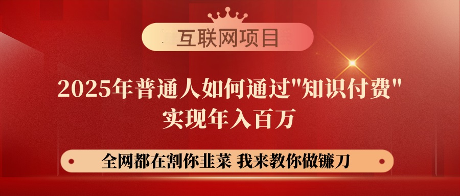 网创项目终点站-镰刀训练营超级IP合伙人】25年普通人如何通过“知识…-天星云网创