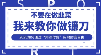 韭菜生涯终结者，我来教你做镰刀，2025如何通过“知识付费”实现财F自由【揭秘】-天星云网创