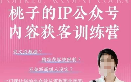 桃子IP公众号内容获客训练营(第3期)，一门让你公众号从0到商业闭环的课程-天星云网创