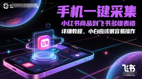 手机一键采集小红书商品到飞书多维表格，详细教程，小白应该很容易操作-天星云网创