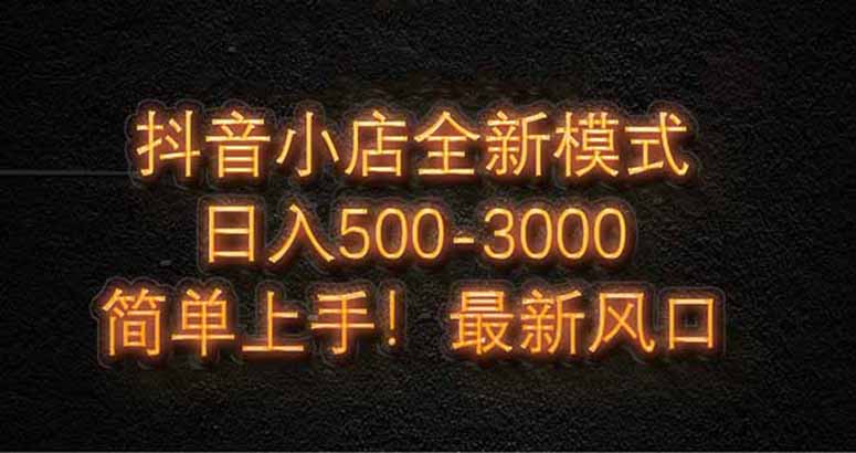 抖音小店全新模式 最新风口，日收入500-5000+！小白简单上手-天星云网创