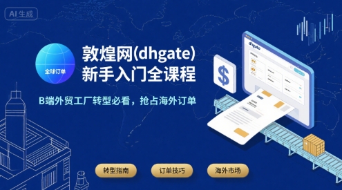 敦煌网(dhgate)新手入门全课程，B端外贸工厂转型必看，抢占海外订单-天星云网创