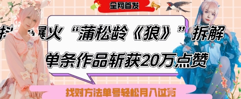 爆火“蒲松龄《狼》”实战拆解，仅6条作品涨粉24W，单条作品收获20W点赞，找对方法轻松起号月入过W-天星云网创