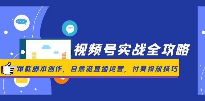 视频号实战全攻略，爆款脚本创作，自然流直播运营，付费投放技巧-天星云网创