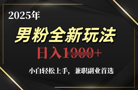 2025年男粉全新玩法，小白轻松上手，兼职副业首选，轻轻松松日入1k+-天星云网创