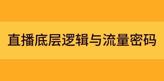 直播底层逻辑与流量密码：定位模型+案例拆解，急速流承接与数据优化全攻略-天星云网创