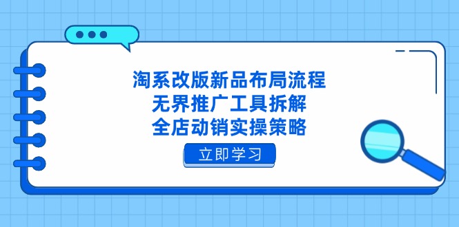 淘系改版新品布局流程，无界推广工具拆解，全店动销实操策略-天星云网创