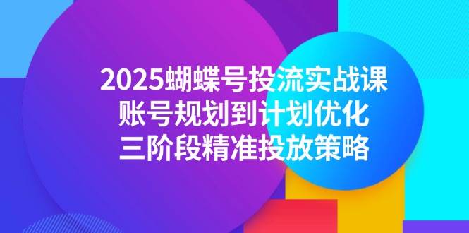 2025蝴蝶号投流实战课，账号规划到计划优化，三阶段精准投放策略-天星云网创