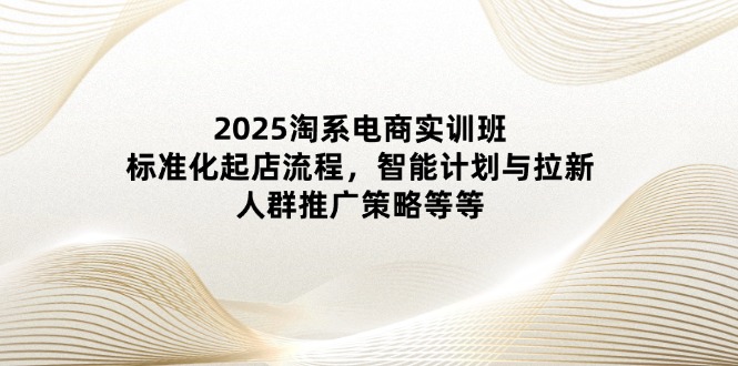 2025淘系电商实训班：标准化起店流程，智能计划与拉新，人群推广策略等等-天星云网创