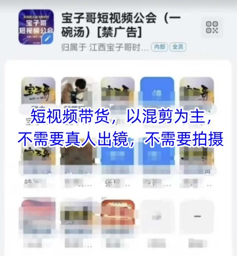 宝子哥头部团队短视频带货，以混剪为主，不需要真人出镜，不需要拍摄-66副业网