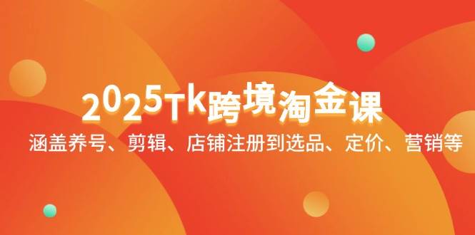 2025Tk跨境淘金课：涵盖养号、剪辑、店铺注册到选品、定价、营销等-天星云网创