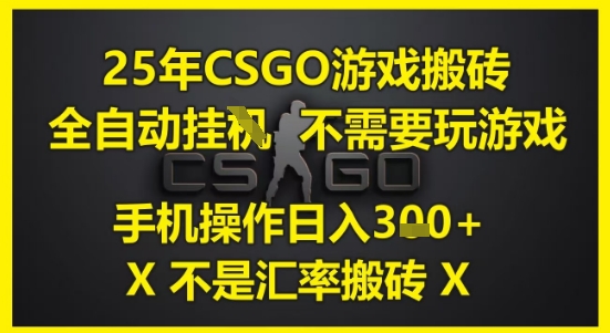 25年CSGO游戏搬砖，全自动运行，不需要玩游戏，手机操作日入3张(不是汇率搬砖)【揭秘】-天星云网创