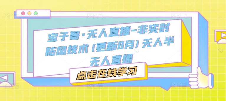 宝子哥·无人直播-非实时防风技术(更新25年5月)无人半无人直播-天星云网创