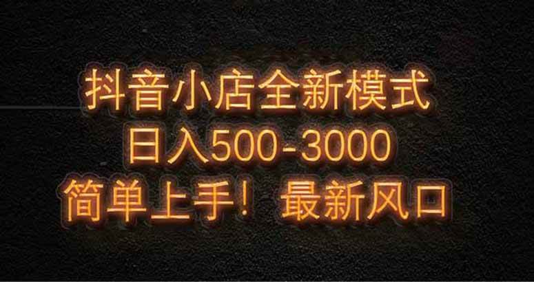 抖音小店全新模式 最新风口，日收入500-5000+！小白简单上手-天星云网创