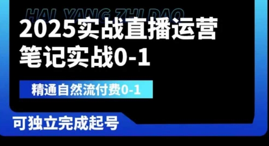 2025实战直播运营0-1，精通自然流付费0-1，可独立完成起号-天星云网创