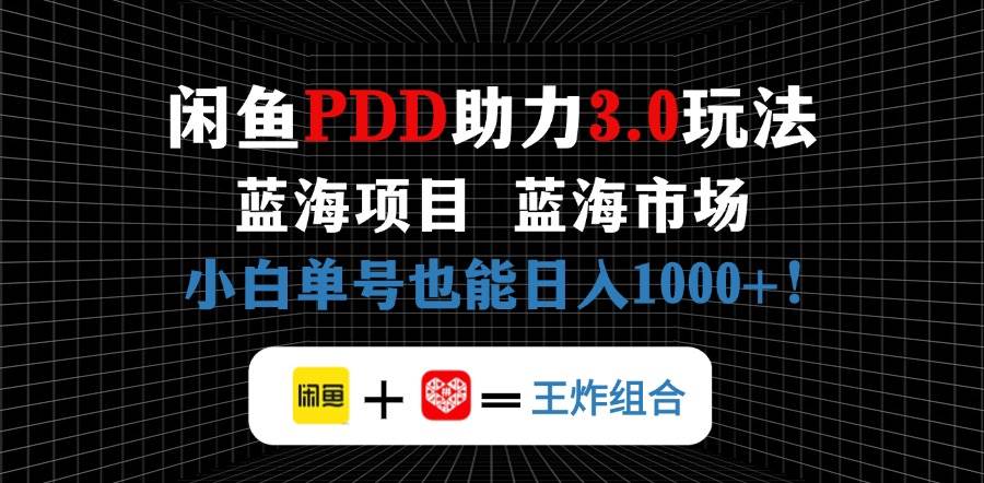 闲鱼卖拼多多助力项目，蓝海市场新手也能单号日入1000+-天星云网创
