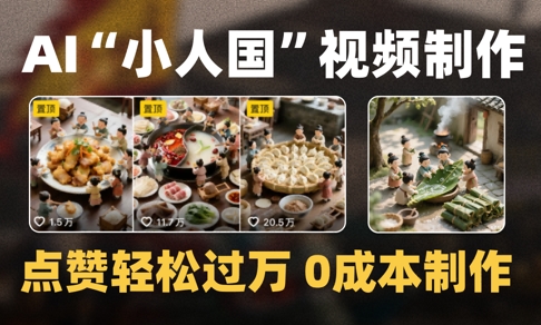 爆款1000W+播放微缩景观迷你小人国AI视频0成本制作全流程教学-天星云网创