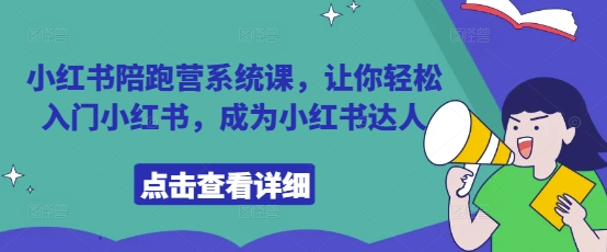 小红书陪跑营系统课，让你轻松入门小红书，成为小红书达人-天星云网创