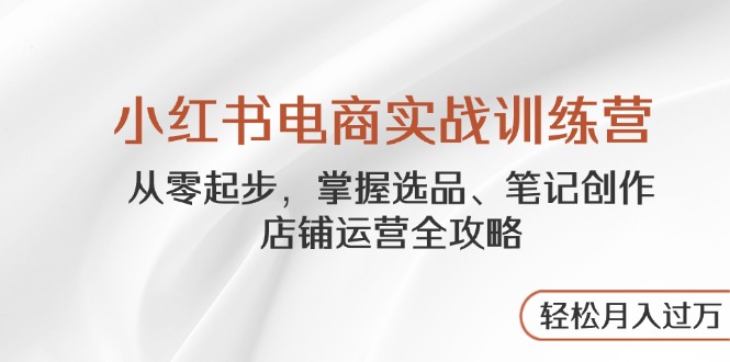 小红书电商实战训练营，从零起步，掌握选品、笔记创作、店铺运营全攻略…-天星云网创