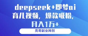 deepseek+即梦ai育儿视频，爆款吸粉，月入1w-天星云网创