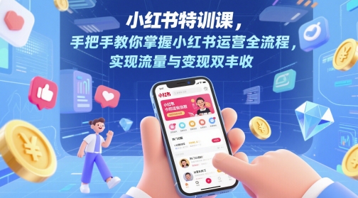 小红书特训课，手把手教你掌握小红书运营全流程，实现流量与变现双丰收-天星云网创