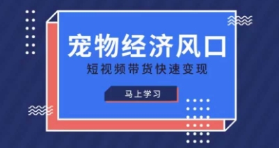 宠物赛道快速变现精品课，宠物经济风口，短视频带货快速变现-天星云网创
