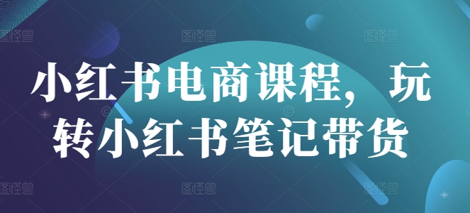 小红书电商课程，玩转小红书笔记带货-天星云网创