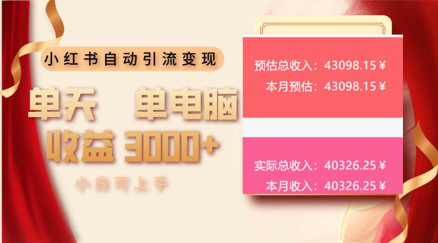 小红书自动引流变现 单天单电脑收益3000 小白可上手知源共链|免费获取全站资源|免费视频资源|无会员免费资源平台|无限制资源下载|免费赚钱平台|小程序赚钱|赚钱项目网站|免费看视频获取奖励|免费资源下载|免费视频赚钱知源共链