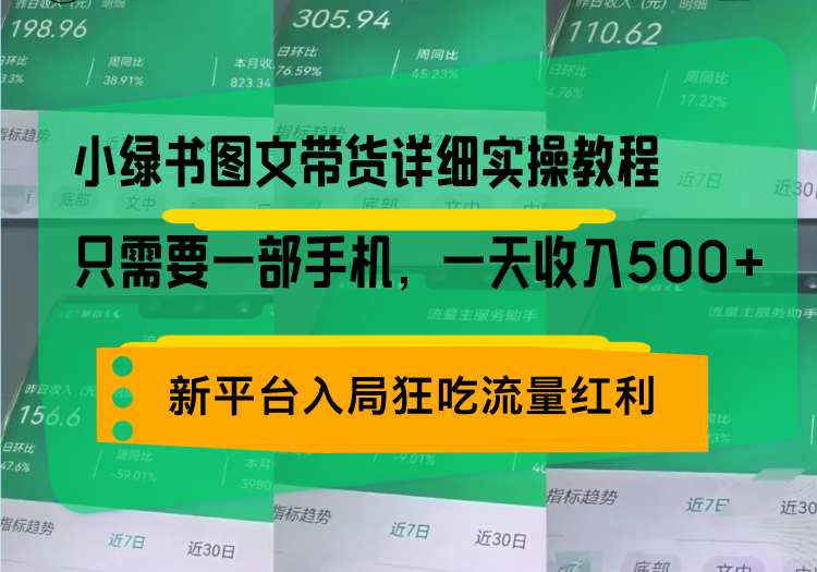 小绿书图文带货详细实操教程，只需要一部手机，一天收入500 ，轻松变现知源共链|免费获取全站资源|免费视频资源|无会员免费资源平台|无限制资源下载|免费赚钱平台|小程序赚钱|赚钱项目网站|免费看视频获取奖励|免费资源下载|免费视频赚钱知源共链